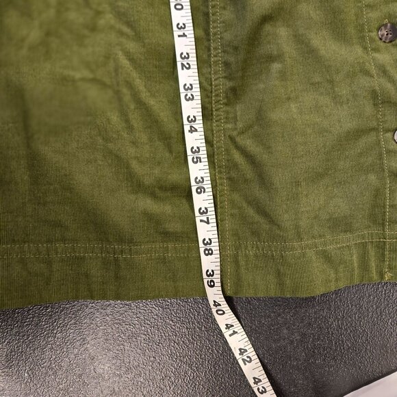 NWT Madewell Plus Green Kale Corduroy Button-Down Mini Dress Size 22W Long Sleev - Picture 10 of 11